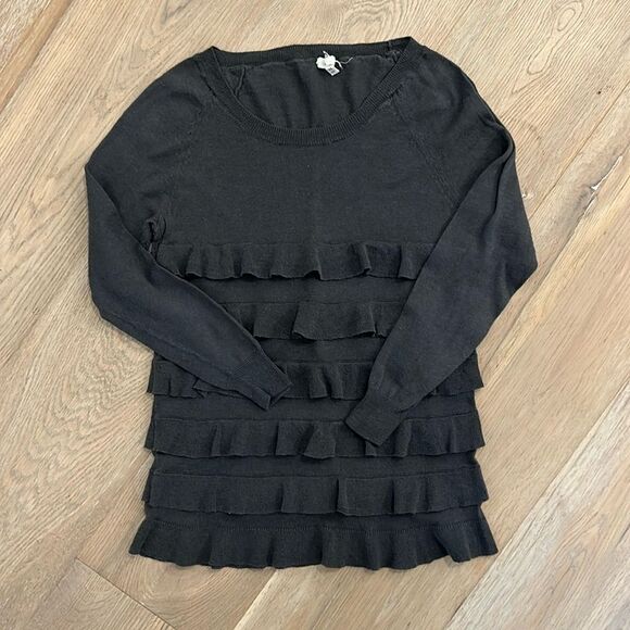 J. Crew Gray Sweater with Ruffle Details (XS) - Picture 1 of 4